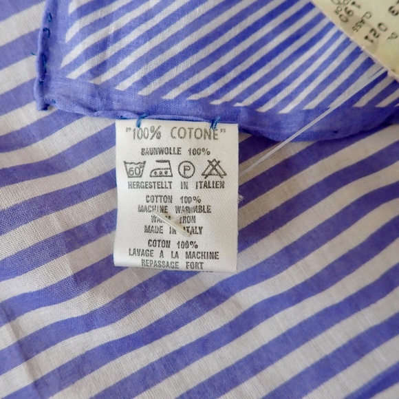Neusteters Blue White Cotton Seagull Scarf Made in Italy 22" Sq MCM Original Tag - Picture 13 of 16